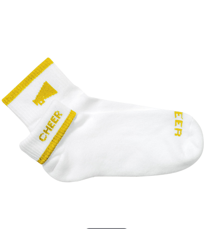 FLIP TOP LOW CUT CHEERLEADING SOCKS 2-IN-1