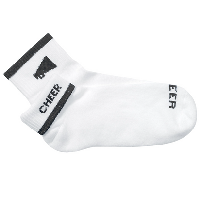 FLIP TOP LOW CUT CHEERLEADING SOCKS 2-IN-1