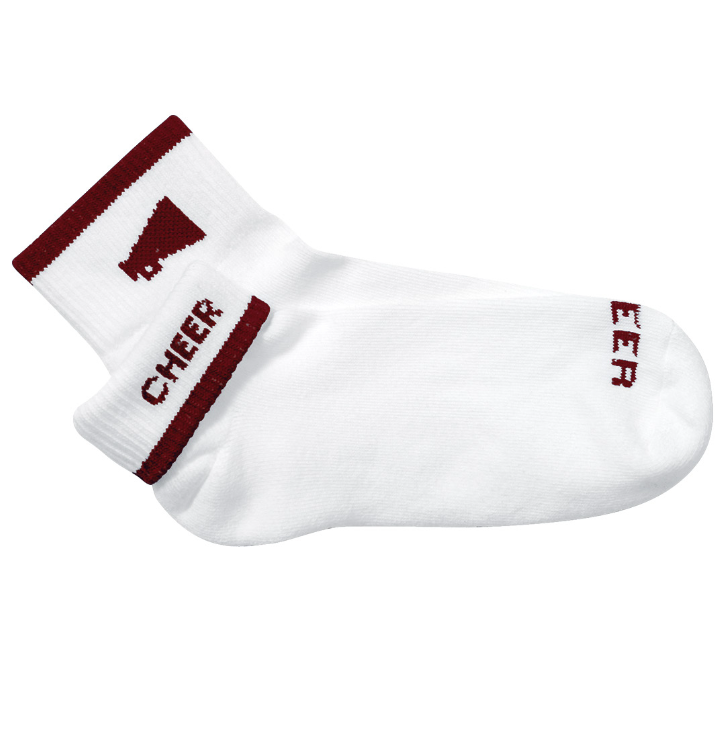 FLIP TOP LOW CUT CHEERLEADING SOCKS 2-IN-1