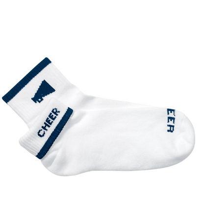 FLIP TOP LOW CUT CHEERLEADING SOCKS 2-IN-1