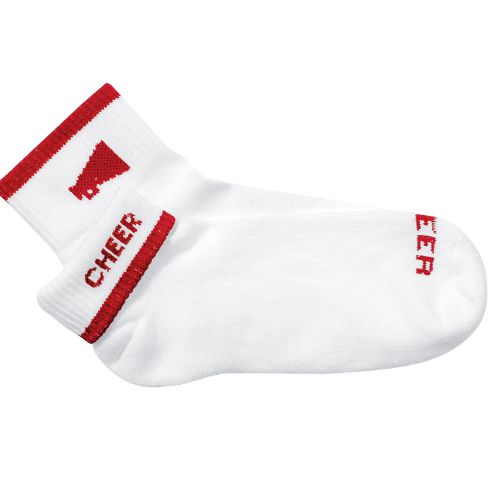 FLIP TOP LOW CUT CHEERLEADING SOCKS 2-IN-1